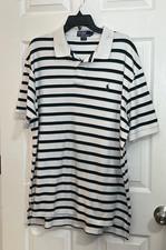 Polo Ralph Lauren XL Striped Polo Shirt White Green Cotton Preppy Y2K Logo