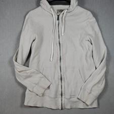 Kirra Hoodie Juniors Large White Thermal Knit Full Zip Logo Sweatshirt