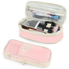 Pink Large Capacity Aesthetic Pencil Case Durable Zipper Storage Organizer Pouch