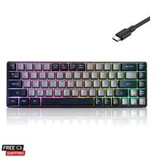 Wired Portable 60% Mechanical Gaming Keyboard,Rgb Led Backlit Compact 68 Keys...