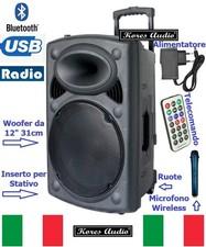 Cassa Bluetooth Altoparlante 12 Portatile Ricaricabile a Batterie USBAUXRADIO