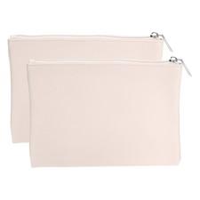 2pcs PU Leather Cosmetic Makeup Bag Zipper Pencil Pouch Case(Gold, Large)