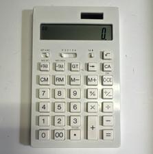 Muji BO-192W Desktop Basic Calculator Solar/Battery Large Keys & Display Tax/GT
