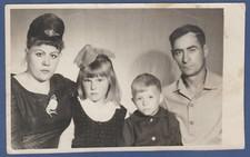 Handsome Guy and Girl with Two Kids, Family Portrait Soviet Vintage Photo Ussr