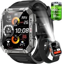 Blackview Militr Smartwatch Herren mit LED Taschenlampe, Bluetooth-Anrufe Uhr