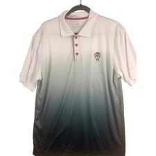 Colosseum NC State Wolfpack Mens Large Ombre Polo Shirt White Black Tuffy Logo