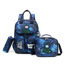 Boys' School Backpack Set with Lunch Box and Pencil Case for Elementary Students