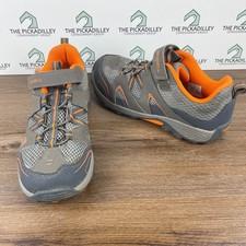 Merrell Kids Girl's Gray Orange Hook and Loop Hiking Trail Shoes Size 6W