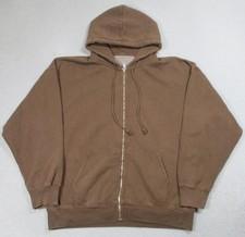 John Galt Hoodie Teens One Size Brown Malibu California Zip Fleece Sweatshirt