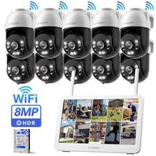 8MP WLAN berwachungskamera Set Aussen mit 12 Monitor 10CH 2TB 10X PTZ Kamera