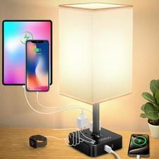 Dimmable Table Lamp, Bedside Table Desk Lamp with 2 Usb Charging Ports (1 Usb...