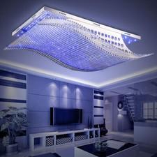 Led 4-Colors Remote Control Pendant Light Ceiling Lamp K9 Crystal Chandelier