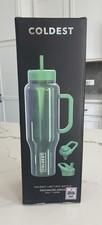 Coldest Limitless Water Bottle 46 oz Enchanted Green Brand 3 Lids Limited Ed