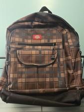 Dickies Plaid Backpack Brown Blue Book Bag