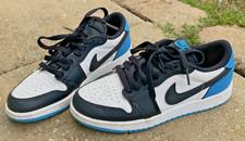 Nike Air Jordan 1 Low Retro OG GS 4.5Y Black White Powder Blue CZ0858-104 Read