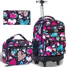 Agsdon Rolling Backpack for Girls, Women Roller Wheels Bookbag, Laptop Wheele...