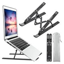 Leeboom Laptop Stand for Desk, Adjustable Foldable Aluminum Riser, Black