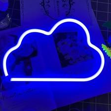Cloud Neon Sign Blue Cloud Light Sign for Wall Decor,Battery or Usb Powered C...