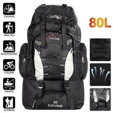 80L Large Waterproof Backpack Bag Camping Walking Hiking Outdoor Travel Rucksack