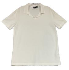 Hugo Boss Textured Short Sleeve Pima Cotton Pique Polo Shirt SZ L White