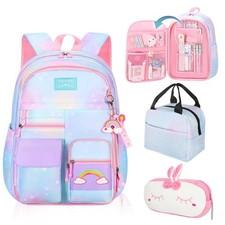 Starry Rainbow Backpack Kawaii School Students Backpack Cute Large Capacity B...