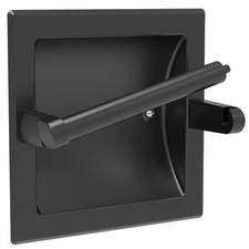 Wzkaly Matte Black Recessed Toilet Paper Holder for 6.3''L×6.3''W,
