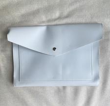 Glass Ladder & Co. Megan Portfolio Clutch, Snap Closure, Light Blue/Gray