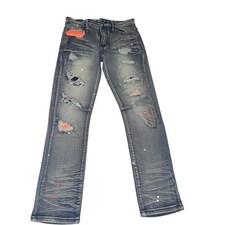 RC Scoop Distressed Paint Splatter Jeans Skater Punk Slim Fit youth Size 14