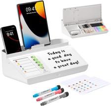 Desktop Whiteboard with Storage, White Dry Erase Board with Drawer & Phone Tray,