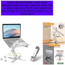 N86 360 Rotating Laptop Stand, Adjustable Height & Angle, Ergonomic Metal Ris...