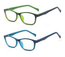 Outray 2 Pack Kids Anti Blue Light Glasses Classic Medium, Set Blue+green