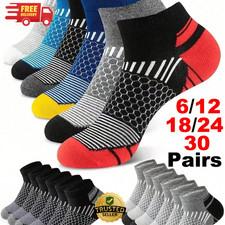 12 Pairs Trainer Socks Mens Cotton Ankle Liner Invisible Low Cut Sports 6-11 UK