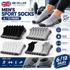 12 Pairs Trainer Socks Men Cotton Ankle Liner Invisible Low Cut Sports 6-11 UK