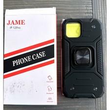 Jame iPhone 12 Pro (6.1") Black Shockproof & Drop-Proof Stand Case w/ Protector