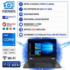 PC PORTATILE NOTEBOOK RICONDIZIONATO LENOVO INTEL I5 8GB RAM 256GB SSD W11 TOUCH