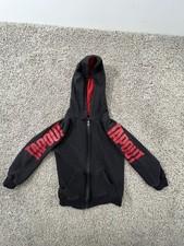 Tapout Hoodie Boys Sz 7 Black Full Zip Long Sleeve Sweater Sweatshirt Logo