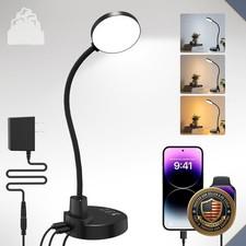 Led Desk Lamp 15W Dimmable Usb Charging Gooseneck Reading Light