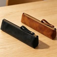 2pcs Set Functional Large Capacity Makeup Brush Pouch Pencil Bag Zipper Pen Case