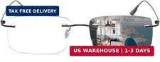 K.Laver Photochromic Bifocal Reading Glasses Anti-blue Light Glasses Rimless Tra