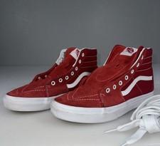 Vans Sk8-Hi Red Suede Canvas High Skate Shoes Kids Youth 7 EU 39