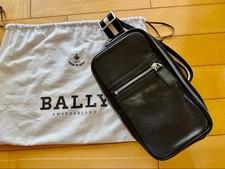 Bally Trabel T. SM Body Bag Leather Black Stripe Strap Excellent Condition