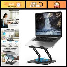 Adjustable Laptop Stand with 360° Rotation, Metal Foldable Riser for 10-15.6” La