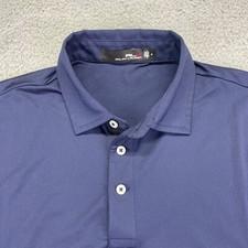 Rlx Ralph Lauren Golf Polo Shirt Mens Medium Navy Stretch Performance Psm Logo