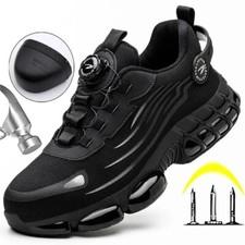 Chaussures de scurit bouton rotatif pour hommes baskets de travail Noir Gris