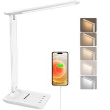Led Desk Lamp Dimmable Table Lamp With Usb Charging Port, 5 Lighting Modes,