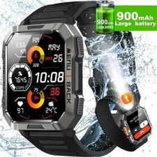 Smartwatch Herren Militr mit Telefonfunktion Blutdruckmesung fr android iPhone
