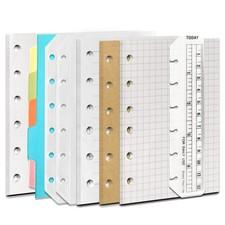 DY.2ten A7 6-Hole Binder Notebook Refills Set -(Gridded Paper a7, Clear