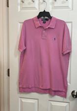 Polo Ralph Lauren Polo Shirt Mens L Pink Blue Pony Classic Cotton Y2K