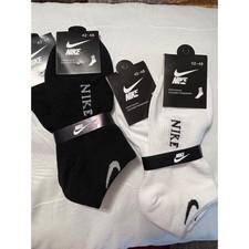 Nike Sports Socks Multi Pack Black White Ankle Athletic Low Cut Size 42-48