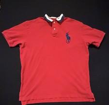 Polo By Ralph Lauren Large Blue Big Pony Red Short Sleeve Mens XL